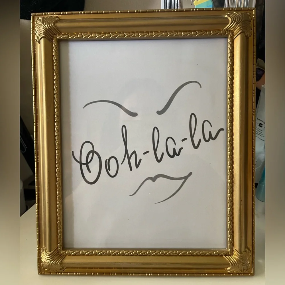 Customized Upcycled Golden Oh La La Picture Frame